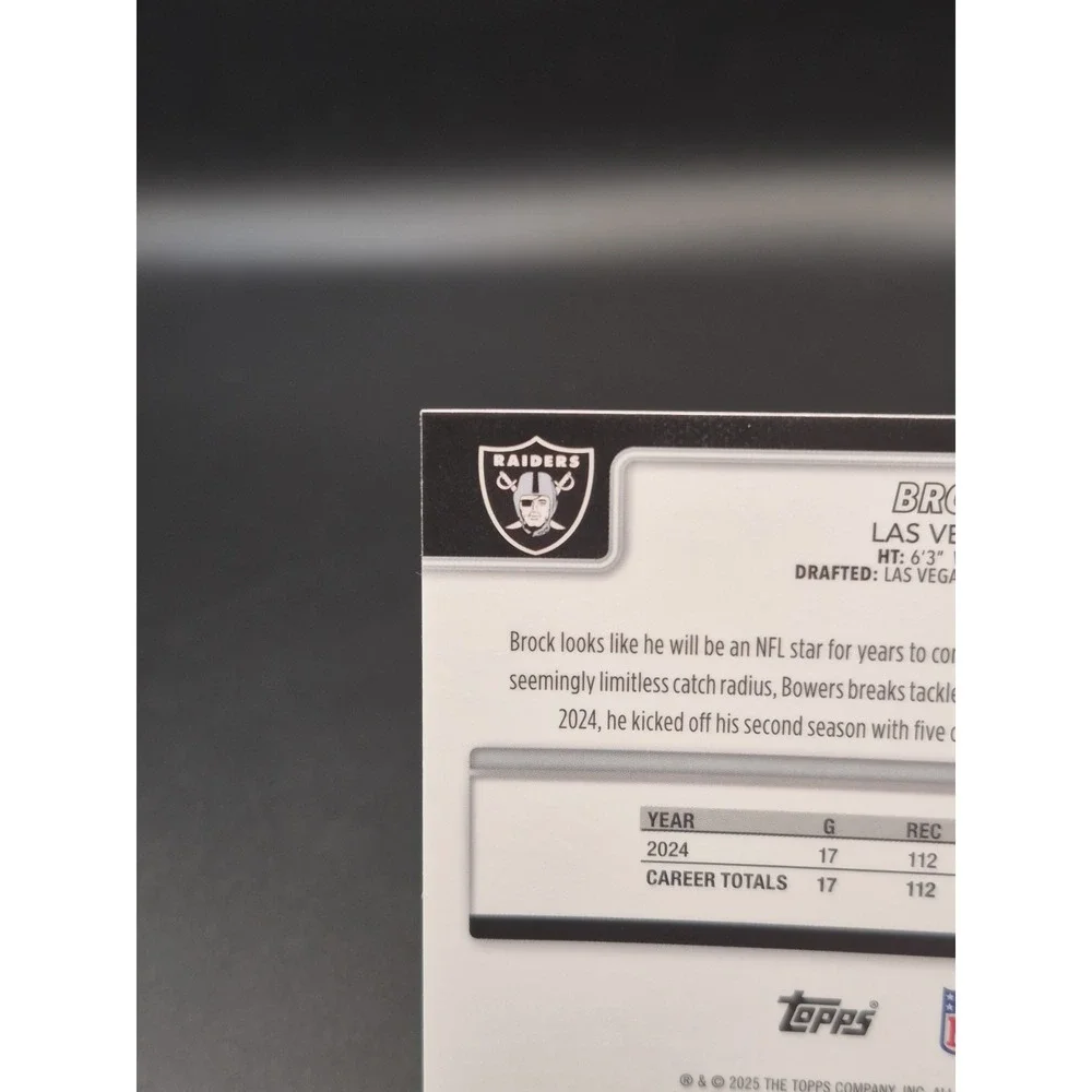 2025 Topps Chrome Brock Bowers #178 Fanatics Exclusive Logo Refractor Raiders SP